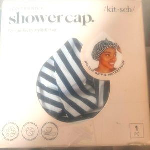 kitsch shower cap Blk striped